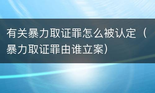 有关暴力取证罪怎么被认定（暴力取证罪由谁立案）