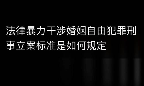 法律暴力干涉婚姻自由犯罪刑事立案标准是如何规定