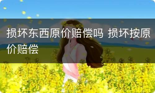 损坏东西原价赔偿吗 损坏按原价赔偿