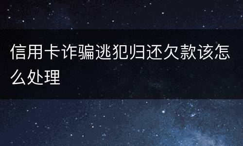 信用卡诈骗逃犯归还欠款该怎么处理