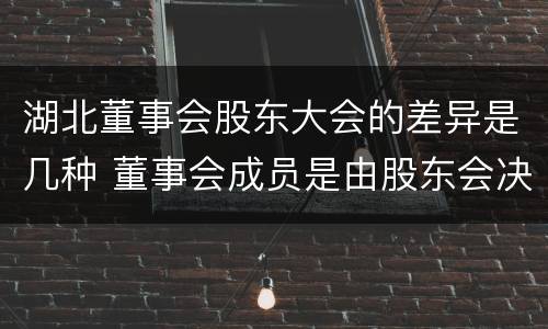 湖北董事会股东大会的差异是几种 董事会成员是由股东会决定的吗