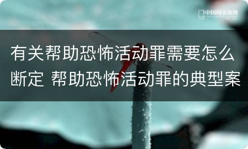 有关帮助恐怖活动罪需要怎么断定 帮助恐怖活动罪的典型案例