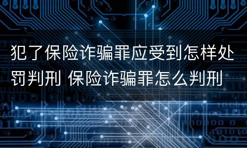 犯了保险诈骗罪应受到怎样处罚判刑 保险诈骗罪怎么判刑