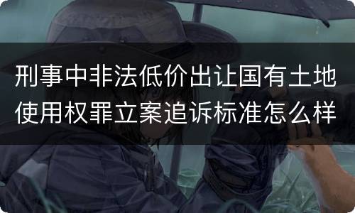 刑事中非法低价出让国有土地使用权罪立案追诉标准怎么样认定