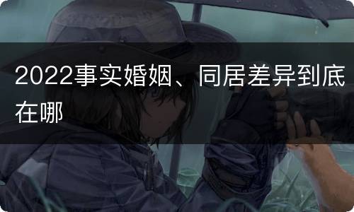 2022事实婚姻、同居差异到底在哪