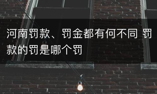 河南罚款、罚金都有何不同 罚款的罚是哪个罚