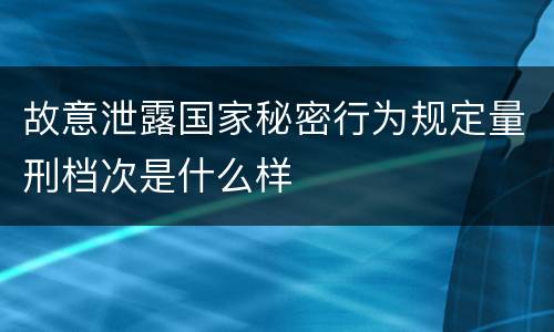 故意泄露国家秘密行为规定量刑档次是什么样