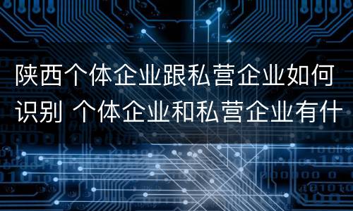 陕西个体企业跟私营企业如何识别 个体企业和私营企业有什么联系?