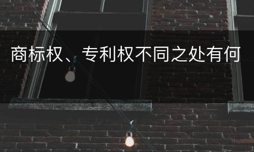 商标权、专利权不同之处有何