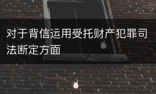 对于背信运用受托财产犯罪司法断定方面