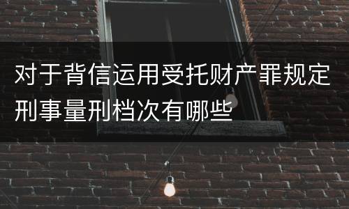 对于背信运用受托财产罪规定刑事量刑档次有哪些