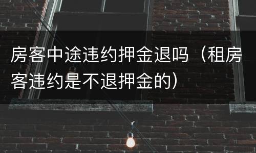 房客中途违约押金退吗（租房客违约是不退押金的）