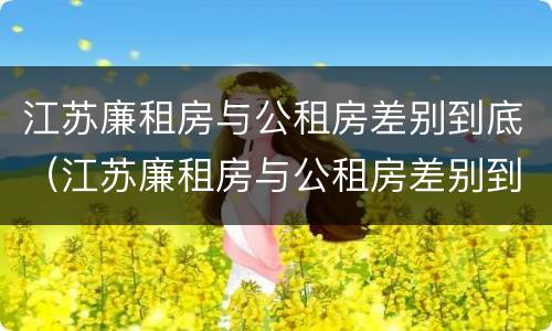 江苏廉租房与公租房差别到底（江苏廉租房与公租房差别到底多大）