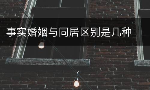 事实婚姻与同居区别是几种