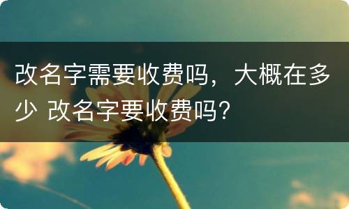 改名字需要收费吗，大概在多少 改名字要收费吗?