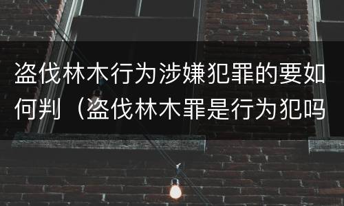 盗伐林木行为涉嫌犯罪的要如何判（盗伐林木罪是行为犯吗）