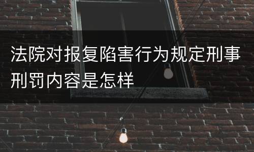 法院对报复陷害行为规定刑事刑罚内容是怎样