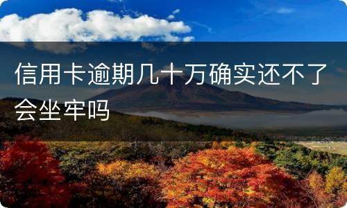 信用卡逾期几十万确实还不了会坐牢吗