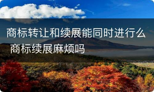 商标转让和续展能同时进行么 商标续展麻烦吗