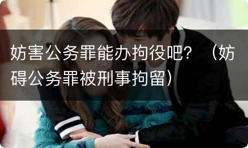妨害公务罪能办拘役吧？（妨碍公务罪被刑事拘留）