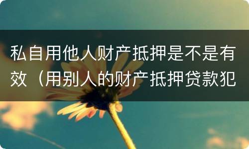 私自用他人财产抵押是不是有效（用别人的财产抵押贷款犯法吗）