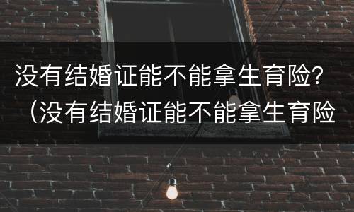 没有结婚证能不能拿生育险？（没有结婚证能不能拿生育险证明）