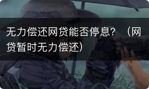 无力偿还网贷能否停息？（网贷暂时无力偿还）