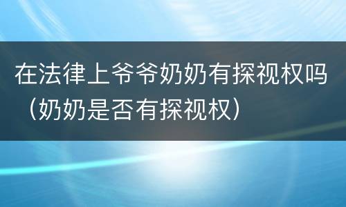 在法律上爷爷奶奶有探视权吗（奶奶是否有探视权）