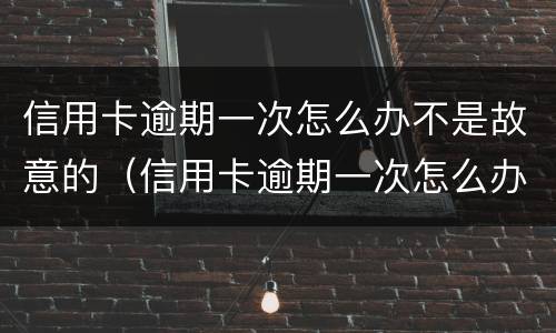 信用卡逾期一次怎么办不是故意的（信用卡逾期一次怎么办不是故意的吧）