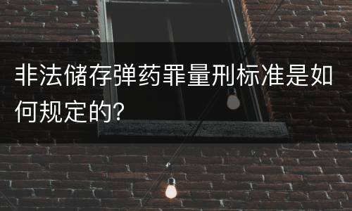 非法储存弹药罪量刑标准是如何规定的？
