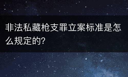 非法私藏枪支罪立案标准是怎么规定的？