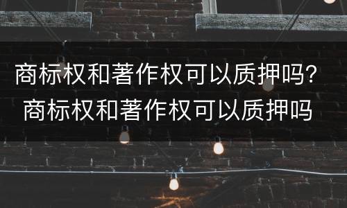 商标权和著作权可以质押吗？ 商标权和著作权可以质押吗