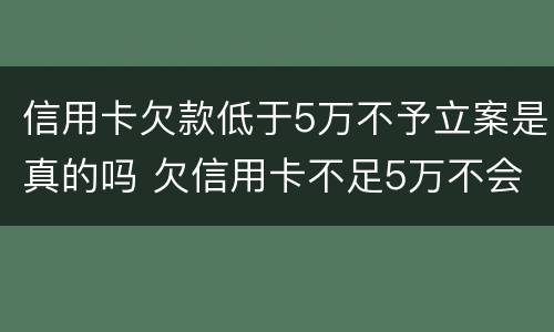 信用卡欠款低于5万不予立案是真的吗 欠信用卡不足5万不会刑事案件