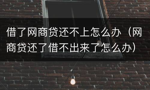 借了网商贷还不上怎么办（网商贷还了借不出来了怎么办）