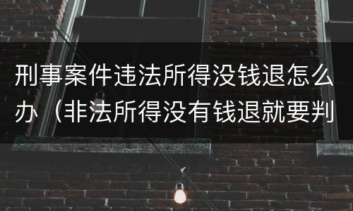 刑事案件违法所得没钱退怎么办（非法所得没有钱退就要判实刑）