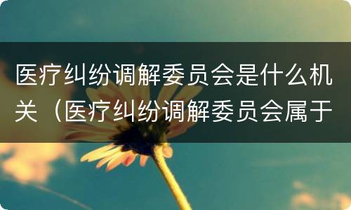 医疗纠纷调解委员会是什么机关（医疗纠纷调解委员会属于什么机构）