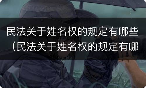 民法关于姓名权的规定有哪些（民法关于姓名权的规定有哪些条款）