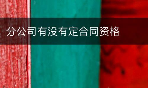 分公司有没有定合同资格