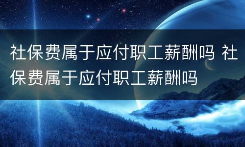 社保费属于应付职工薪酬吗 社保费属于应付职工薪酬吗