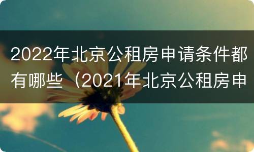 2022年北京公租房申请条件都有哪些（2021年北京公租房申请政策）