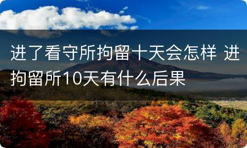 进了看守所拘留十天会怎样 进拘留所10天有什么后果
