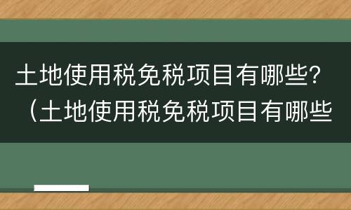 土地使用税免税项目有哪些？（土地使用税免税项目有哪些项目）