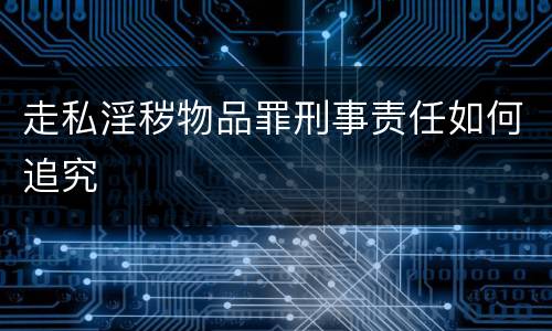 走私淫秽物品罪刑事责任如何追究