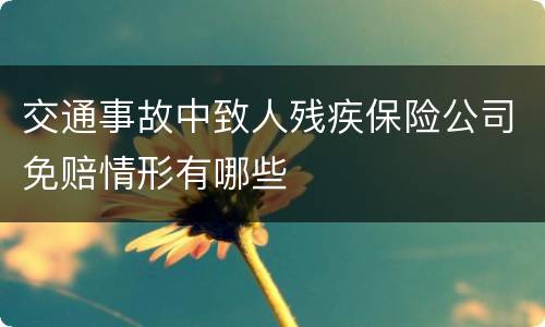 交通事故中致人残疾保险公司免赔情形有哪些