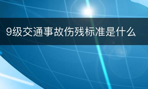 9级交通事故伤残标准是什么