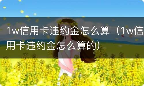1w信用卡违约金怎么算（1w信用卡违约金怎么算的）