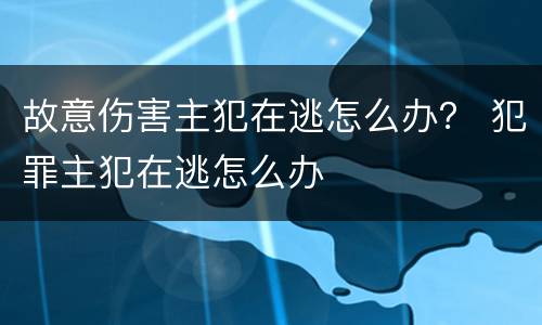 故意伤害主犯在逃怎么办？ 犯罪主犯在逃怎么办