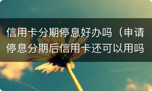 信用卡分期停息好办吗（申请停息分期后信用卡还可以用吗）