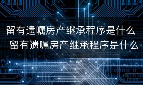 留有遗嘱房产继承程序是什么 留有遗嘱房产继承程序是什么样的