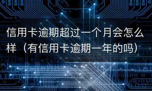 信用卡逾期超过一个月会怎么样（有信用卡逾期一年的吗）